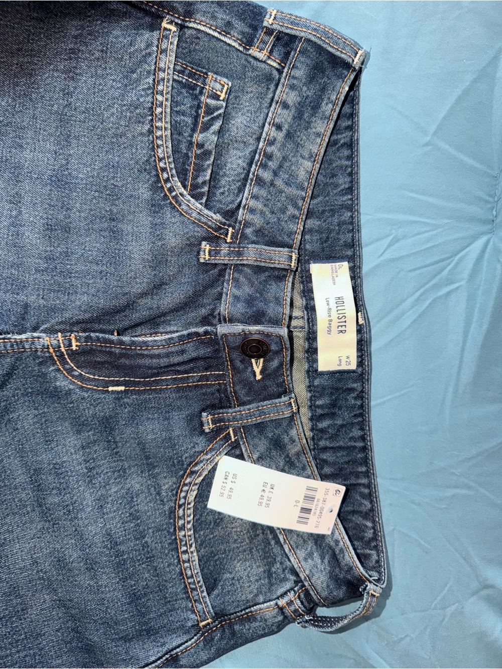 Hollister Women’s Dark Blue Wide-Leg Jeans